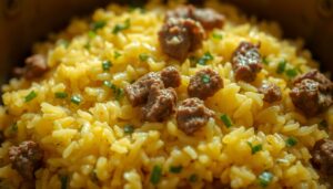 Arroz de couve-flor com carne moída magra