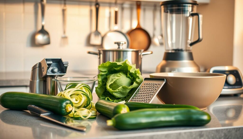 Equipamentos para cozinhar abobrinha