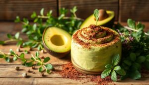 Mousse de abacate com cacau