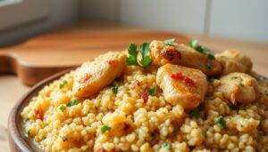 Risoto de quinoa com frango