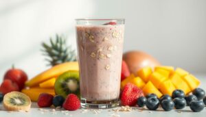 Vitamina de frutas com aveia