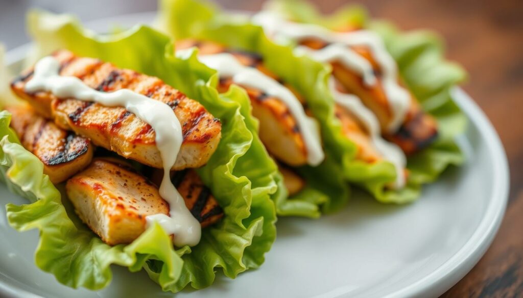 alface com frango low carb