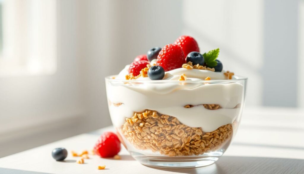 iogurte natural com granola sem açúcar