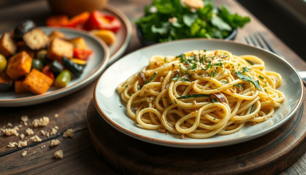 macarrão de abobrinha com acompanhamento