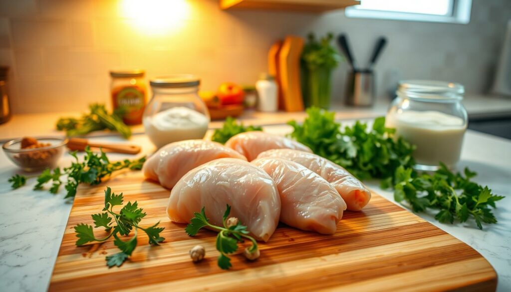 preparo de frango