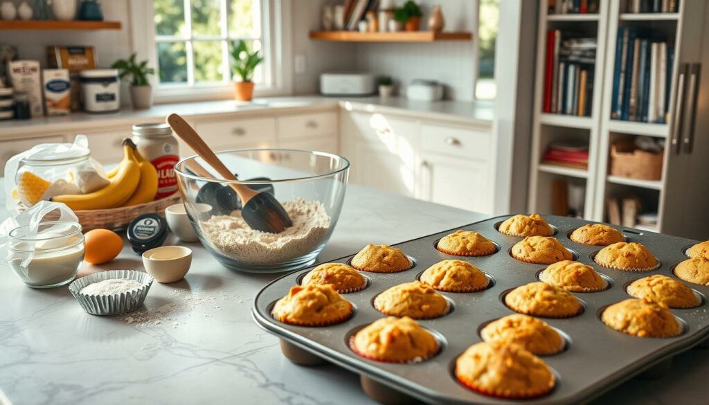 preparo de muffins