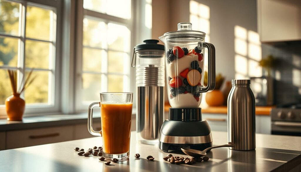rotina de café gelado proteico