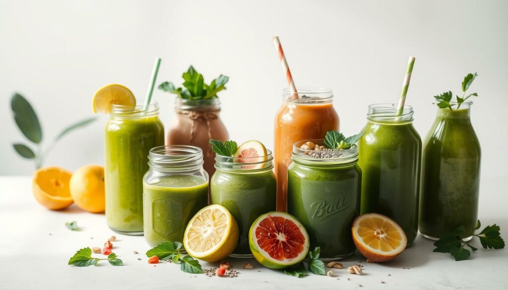 variações de suco verde detox